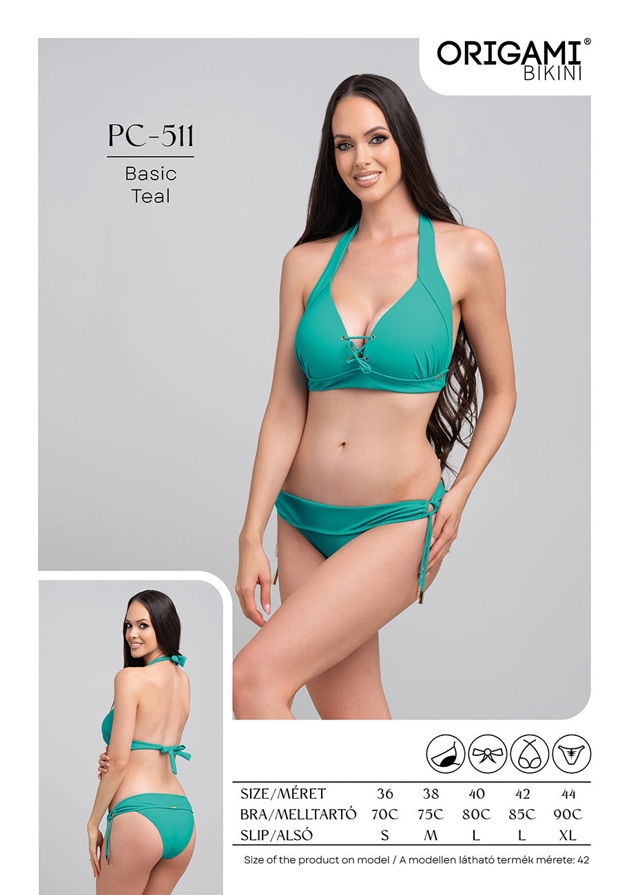 Basic Teal PC-511 Origami Bikini